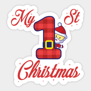 my 1 st christmas - first christmas Sticker